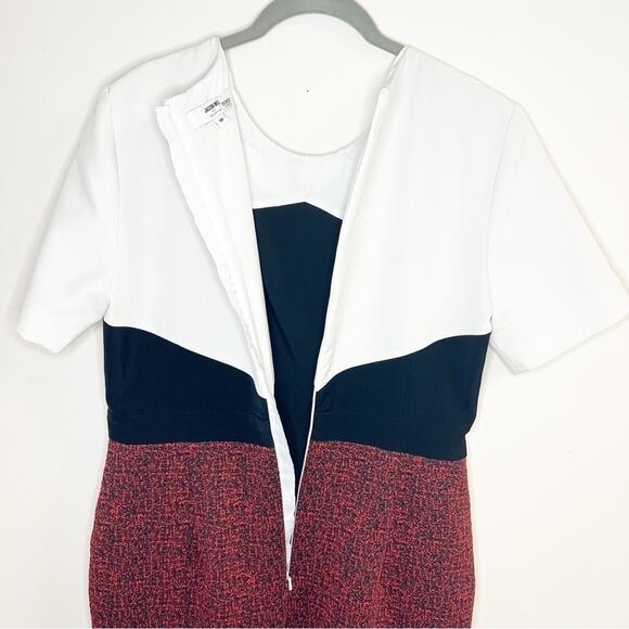 Jason Wu Collective Red Jacquard Colorblock Short Sleeve Mini Dress Size 12 - Picture 7 of 8